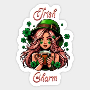 St-Patrick's Day Irish charm leprechaun design Sticker